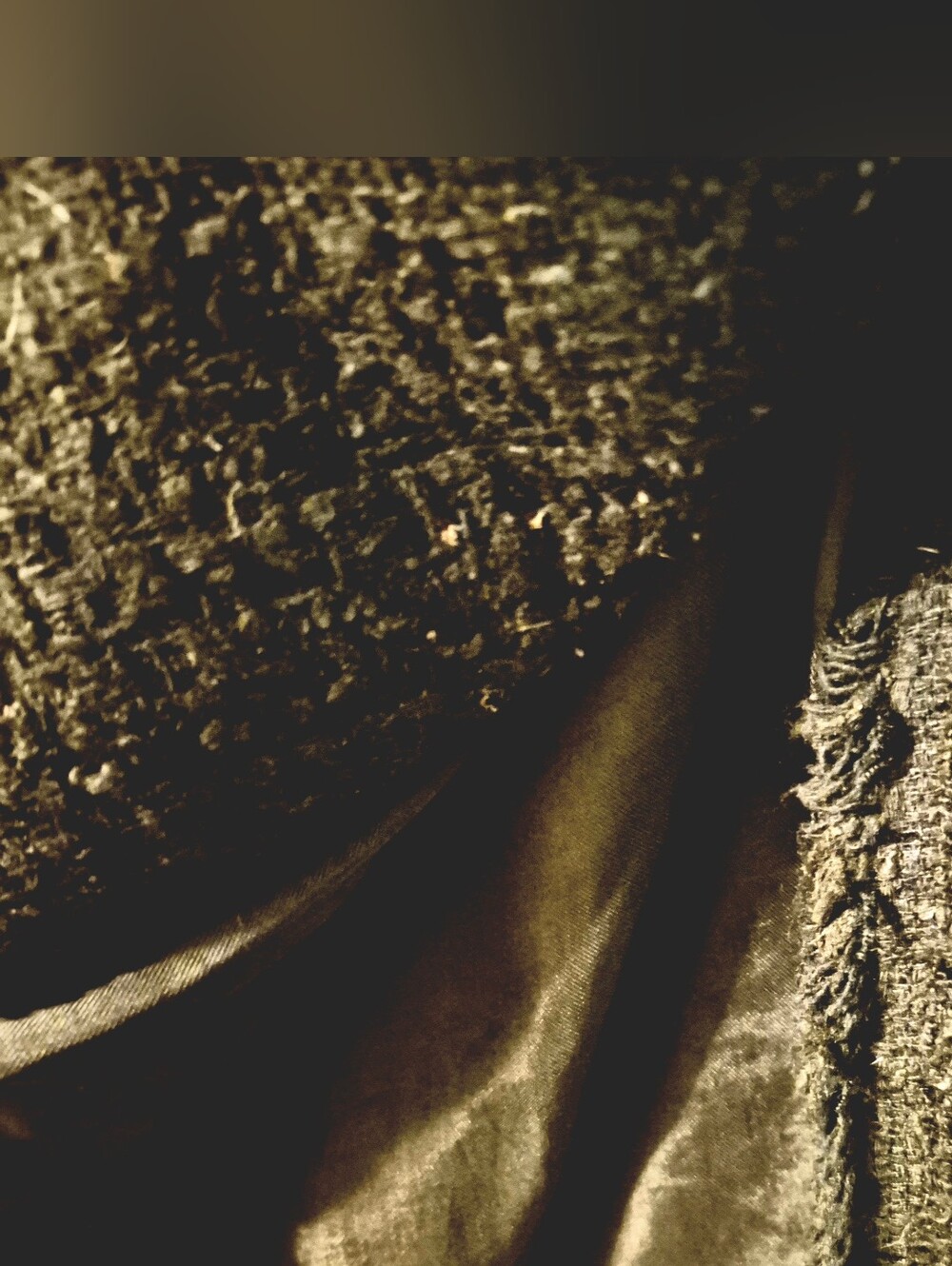 Zara Tweed Boucle Frayed Trim Collarless Coat Gold Buttons - Picture 6 of 7